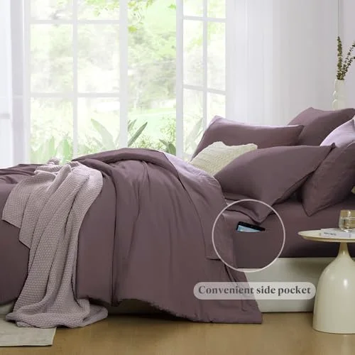 7-Piece Bed in a Bag in Arctic Plum, Queen, detail view