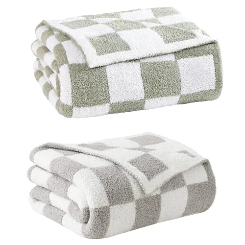 WRENSONGE Comforter + Throw Bundles in Sage Green, Light Grey