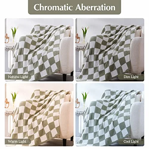 Checkered Knit Throw, detail view