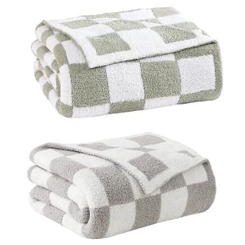 WRENSONGE Comforter + Throw Bundles in Sage Green, Light Grey