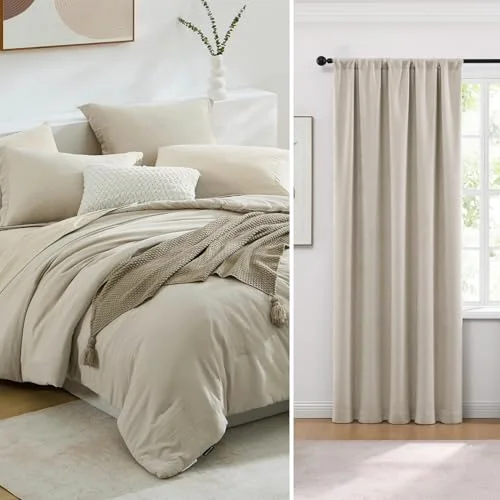Comforter + Throw Bundles in Beige