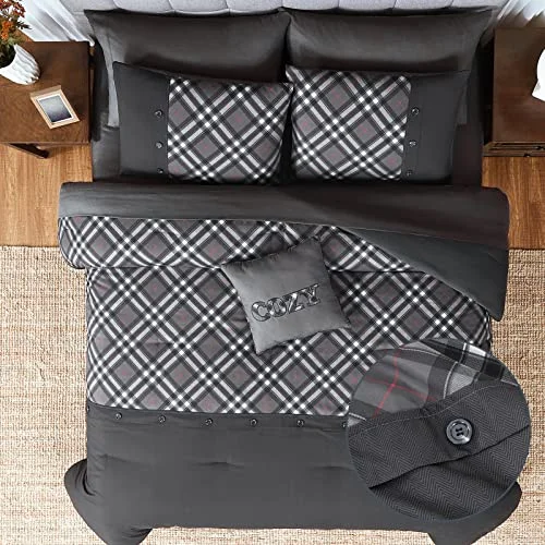 Printed Comforter Sets in Dark Grey