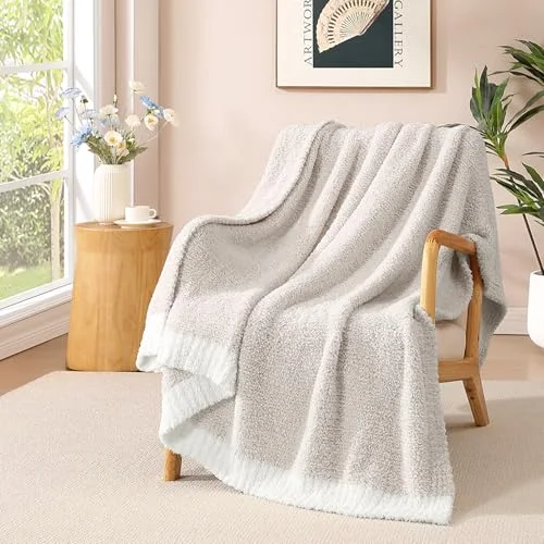Reversible Knit Throw in Aesthetic Taupe