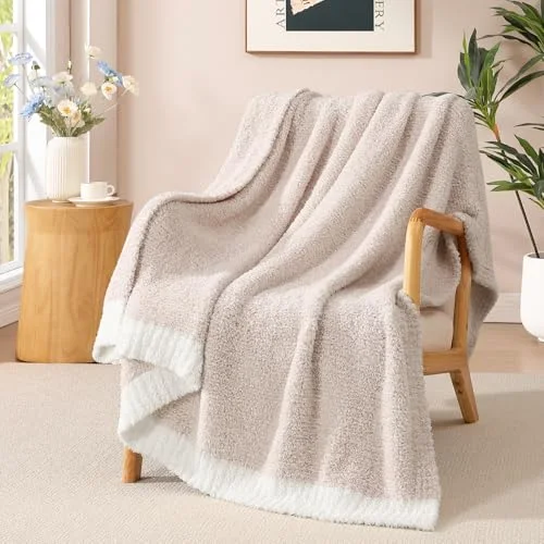 Reversible Knit Throw in Aesthetic Taupe