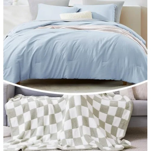 WRENSONGE Comforter + Throw Bundles, Queen