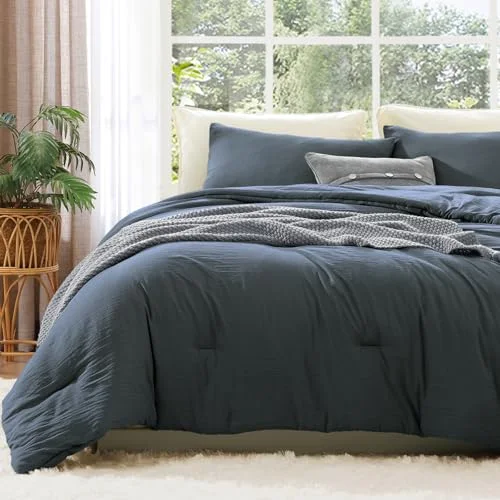 3-Piece Comforter Set in Blue Grey