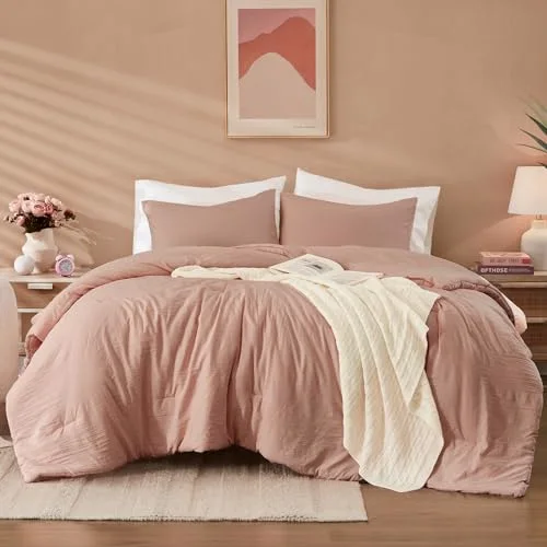 3-Piece Comforter Set in Dusty Pink