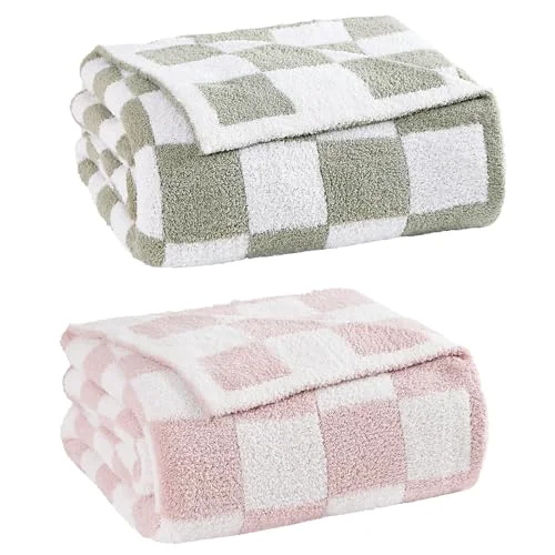 WRENSONGE Comforter + Throw Bundles in Pink, Sage Green