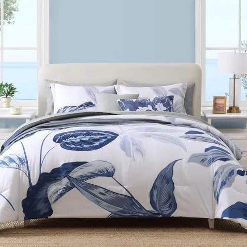 Printed Comforter Sets in Blue White Flower