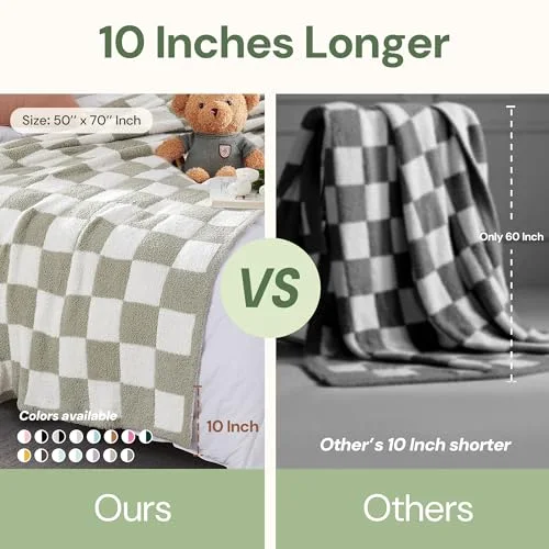 Checkered Knit Throw, detail view