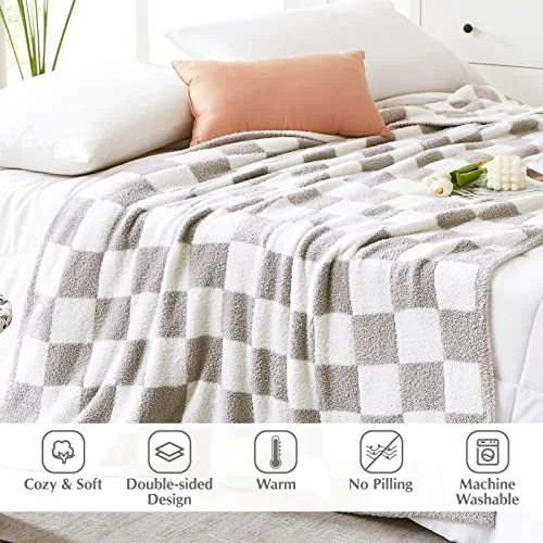 Comforter + Throw Bundles in Sage Green, Light Grey, detail view