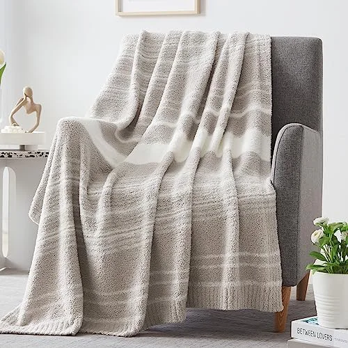 Comforter + Throw Bundles in Taupe, Grey Blue, detail view
