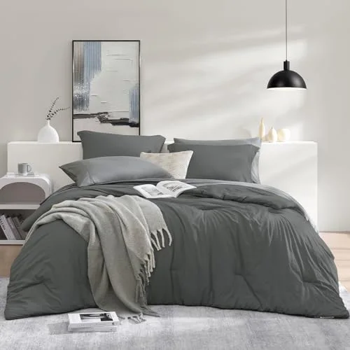7-Piece Bed in a Bag in Charcoal Grey