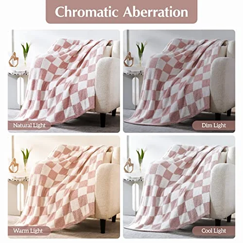 Comforter + Throw Bundles in Pink, Sage Green, detail view