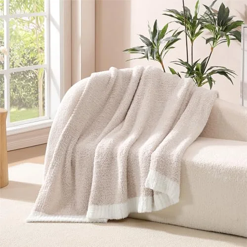 Reversible Knit Throw in Aesthetic Taupe, Twin, detail view